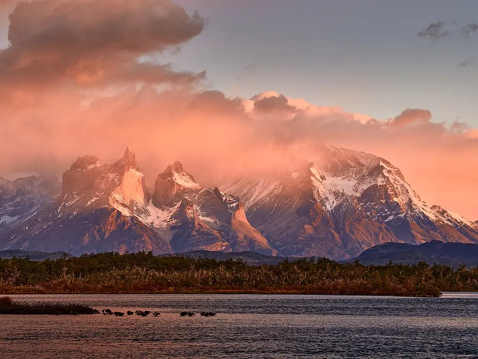Cuernos del Paine mountains in Torres del Paine National Park